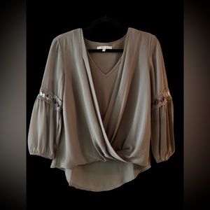 Olive layered blouse from Naked Zebra